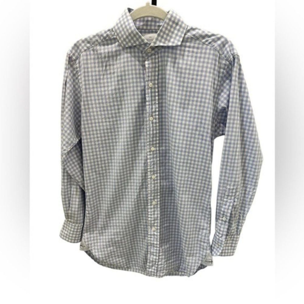 miller's oath purple blue checketed button down mens  shirt